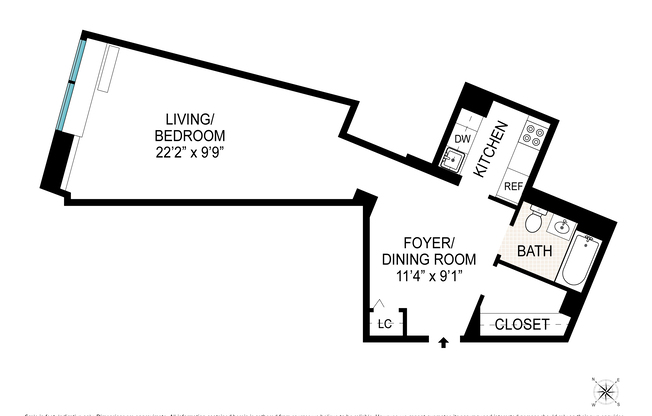 Studio, 1 bath, 652 sqft, $3,875, Unit 826