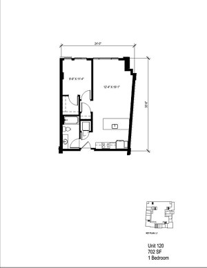 1 bed, 1 bath, 702 sqft, $2,468