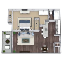 1 bed, 1 bath, 593 sqft, $2,313