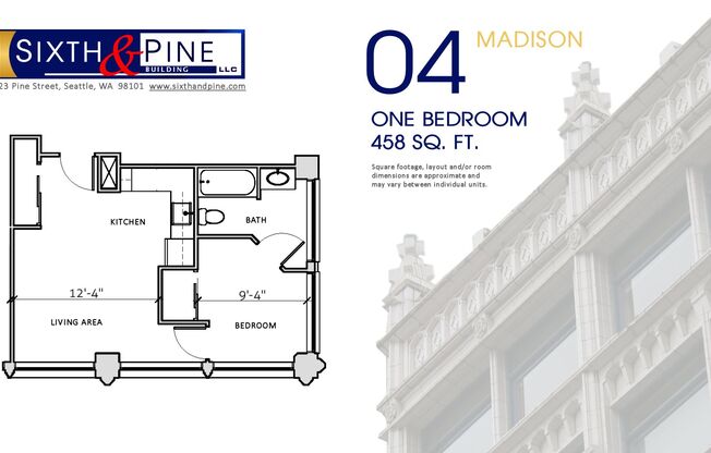 1 bed, 1 bath, 458 sqft, $1,520, Unit 704