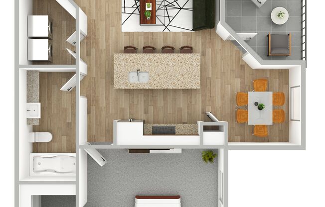 1 bed, 1 bath, 734 sqft, $978