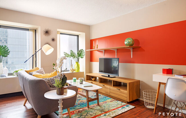 Axis Apartments Living Room Model Unit