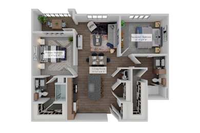 2 beds, 2 baths, 1,153 sqft, $1,990