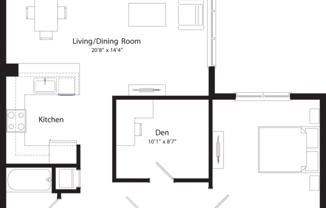 1 bed, 1 bath, 866 sqft, $2,715, Unit 428