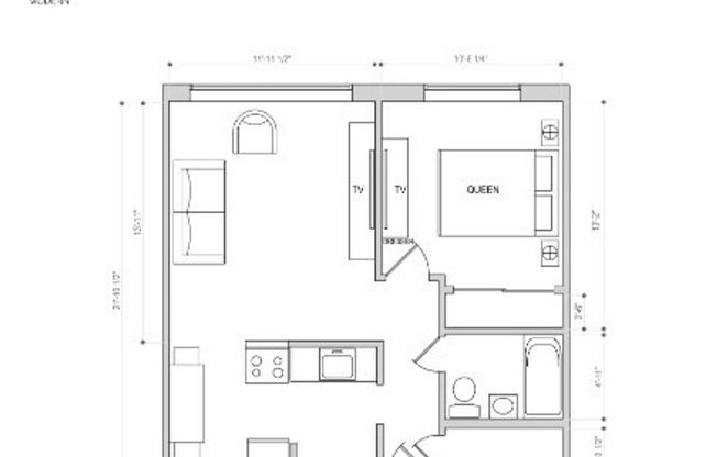 1 bed, 1 bath, 570 sqft, $997