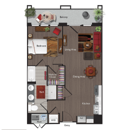 1 bed, 1 bath, 754 sqft, $2,987