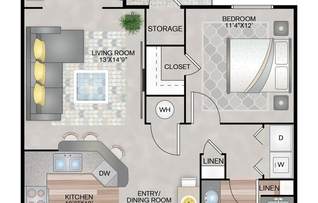 one bedroom floorplan