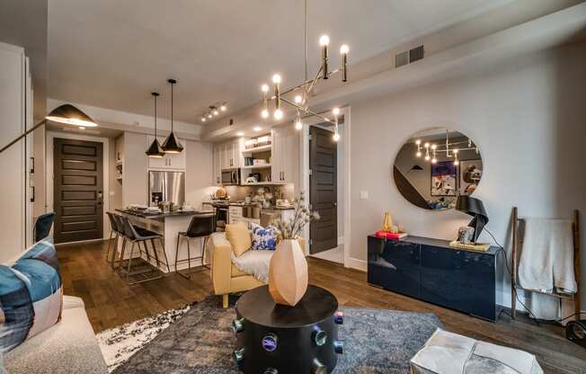 Living Room Come Dining Area at The Hamilton, Dallas