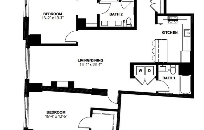 2 beds, 2 baths, 1,310 sqft, $7,455, Unit 1217
