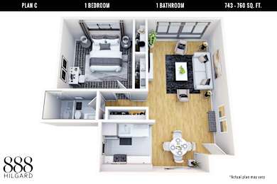 1 bed, 1 bath, 743 sqft, $5,050