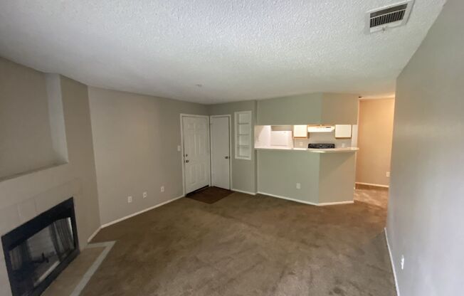 1 bedroom 1 bath with Fireplace, and washer and dryer include