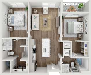 2 beds, 2 baths, 953 sqft, $1,899