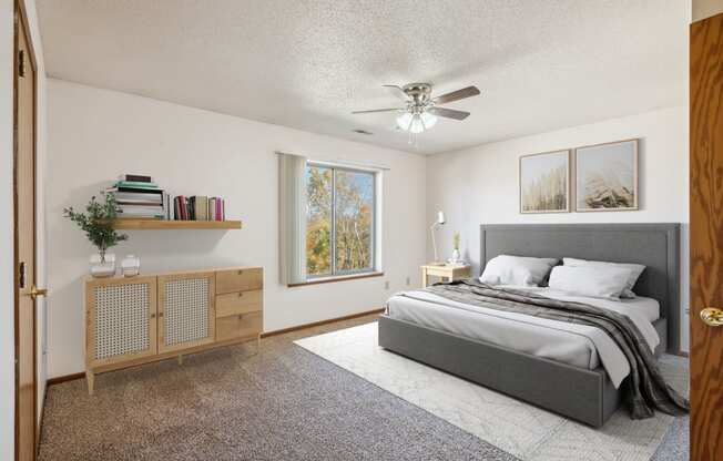 Spacious Bedroom with Plush Carpeting