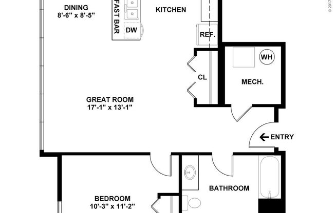 1 bed, 1 bath, 873 sqft, $1,925