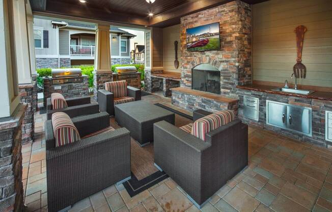 Poolside Patio with Fireplace