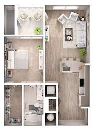 1 bed, 1 bath, 758 sqft, $1,237