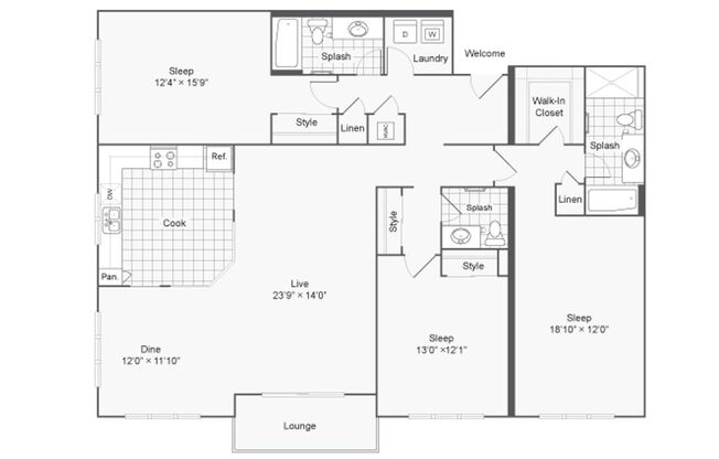 3 beds, 2.5 baths, 2,003 sqft, $3,500, Unit 3C