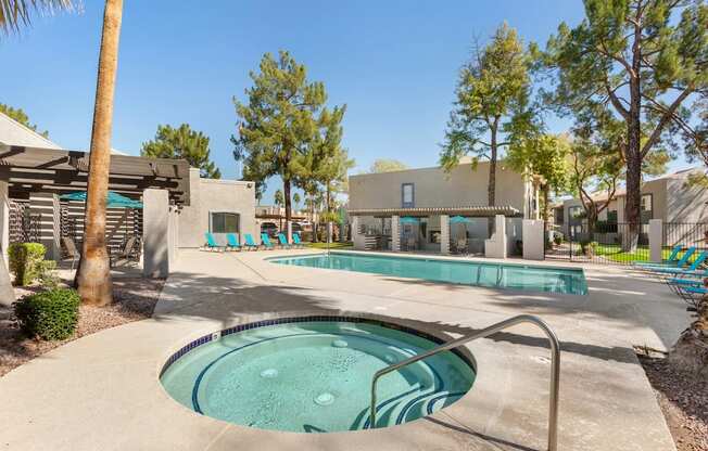 View of Pool from Hot Tub at Aztec Springs