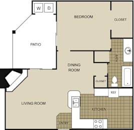 1 bed, 1 bath, 719 sqft, $1,335