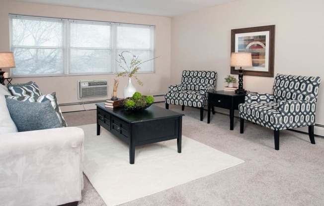 Large Windows in Living Room of Boulevard 100 Apartments