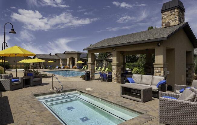 Hot Tub And Swimming Pool at Four Seasons Apartments & Townhomes, North Logan, Utah