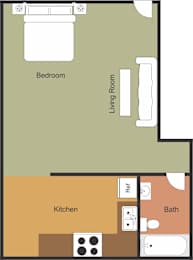 Studio, 1 bath, 329 sqft, $995