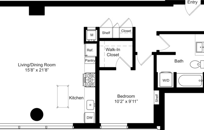1 bed, 1 bath, 858 sqft, $2,910, Unit 1001