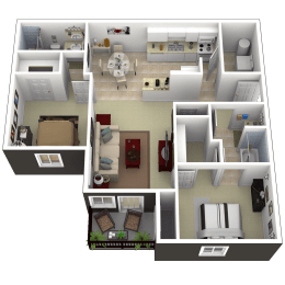2 beds, 2 baths, 1,100 sqft, $1,295