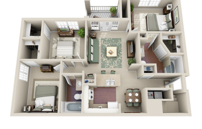 3 beds, 2 baths, 1,266 sqft, $1,697