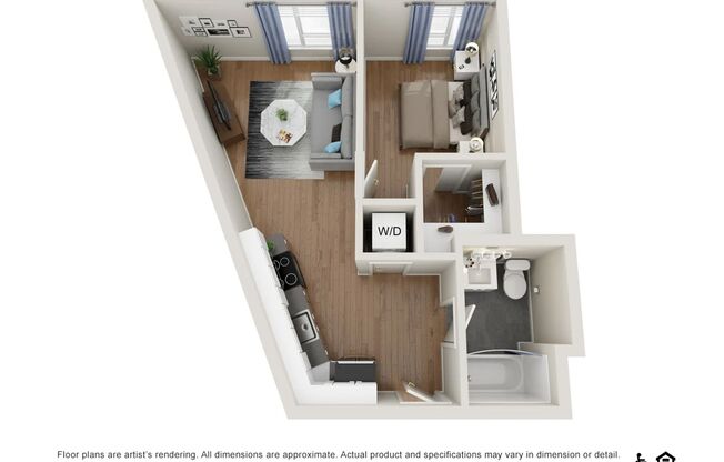 1 bed, 1 bath, 513 sqft, $1,350, Unit 261-612