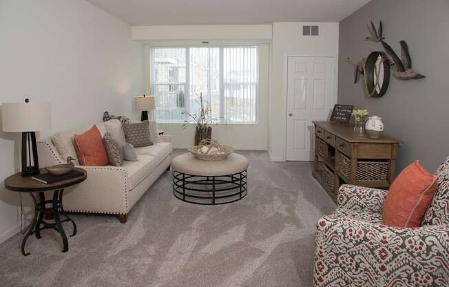 Comfortable Living Room at The Legends of Columbia Heights 55+ Living, Minnesota