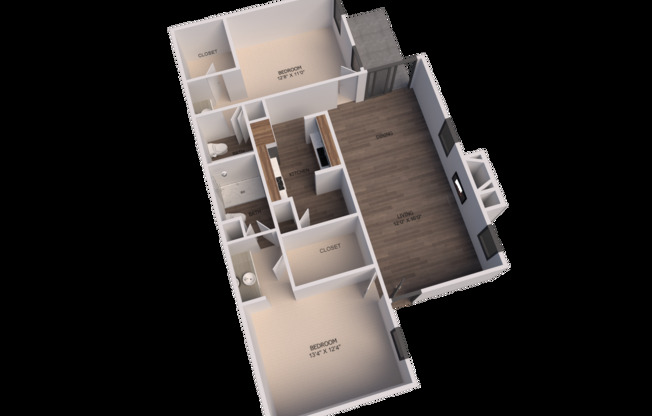 2 beds, 2 baths, 1,033 sqft, $1,059, Unit 1721