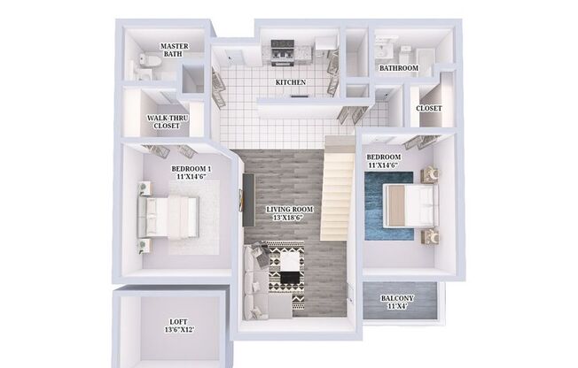 2 beds, 2 baths, 1,232 sqft, $1,575, Unit B-311