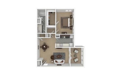 1 bed, 1 bath, 853 sqft, $1,307