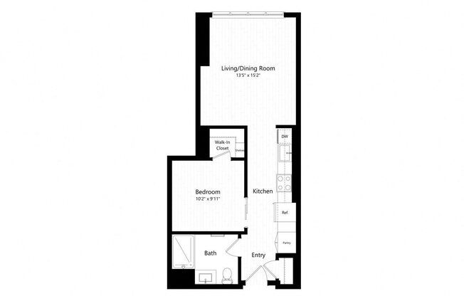 1 bed, 1 bath, 614 sqft, $2,525