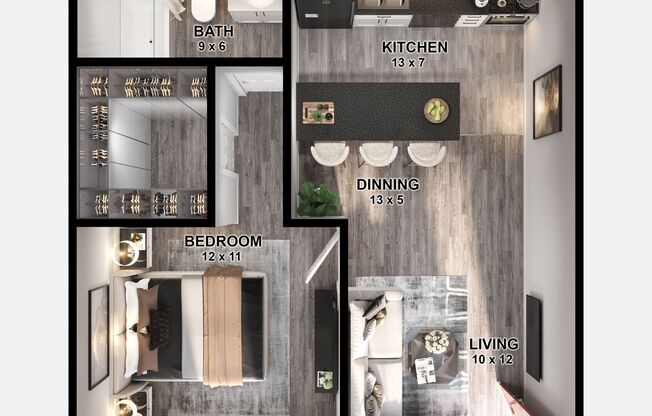 1 bed, 1 bath, 525 sqft, $899, Unit 503