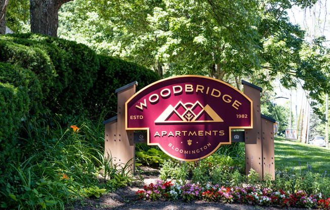 Exterior Sign at Woodbridge Apartments Bloomington