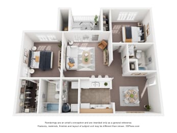 2 beds, 2 baths, 943 sqft, $1,299
