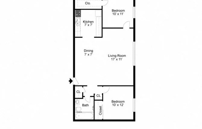2 beds, 1 bath, 750 sqft, $946