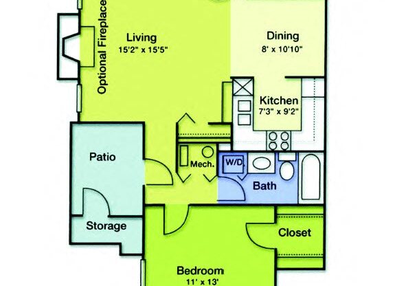 1 bed, 1 bath, 746 sqft, $1,079
