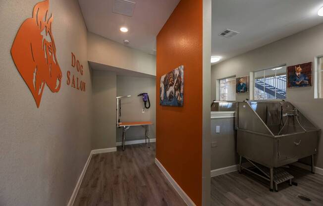 Pet wash station at Woodbridge Villas Apartments, Sachse, TX