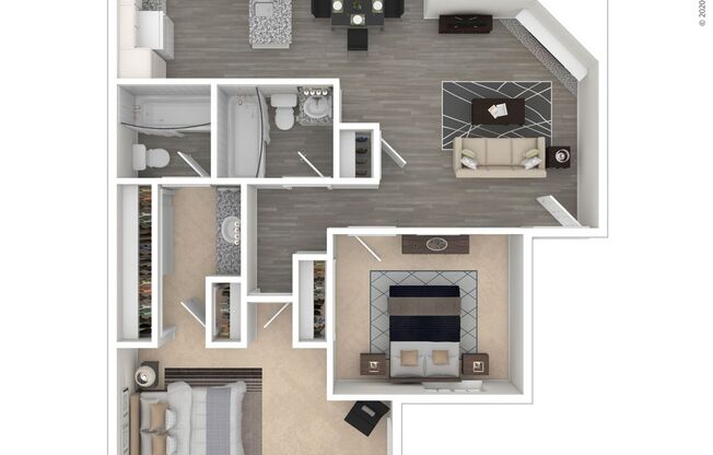 2 beds, 2 baths, 1,006 sqft, $3,105, Unit BA11