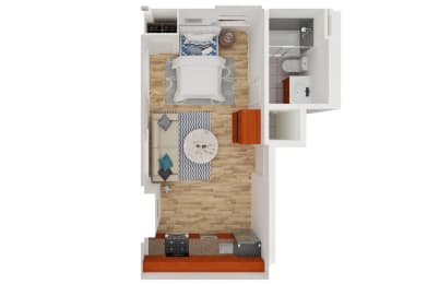 Studio, 1 bath, 300 sqft, $1,495