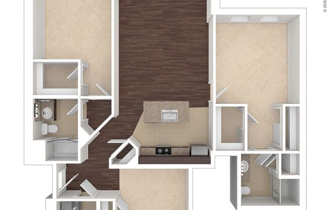 2 beds, 2 baths, 1,323 sqft, $3,495