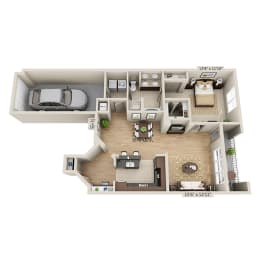 1 bed, 1 bath, 1,070 sqft, $1,609