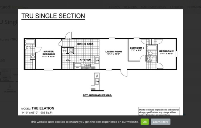 3 beds, 2 baths, 990 sqft, $1,275, Unit 56