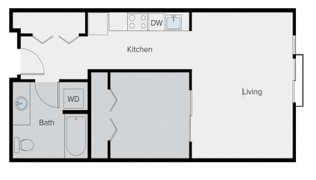 1 bed, 1 bath, 647 sqft, $2,319