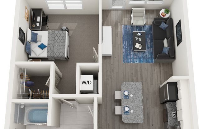 1 bed, 1 bath, 672 sqft, $1,999