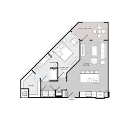 1 bed, 1 bath, 801 sqft, $1,380