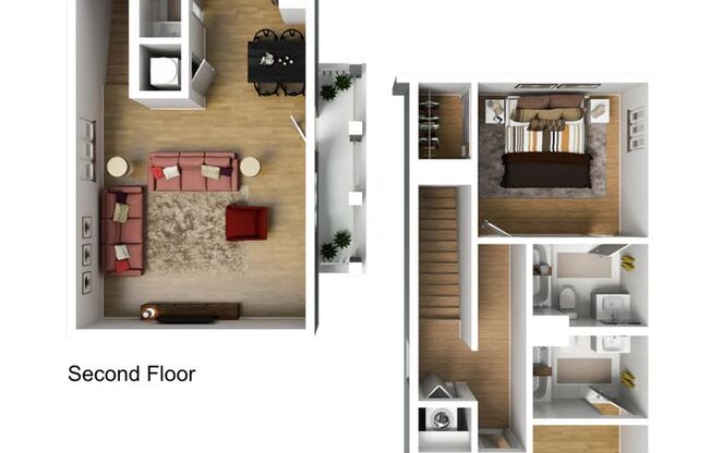 2 beds, 2.5 baths, 1,252 sqft, $1,949, Unit 105